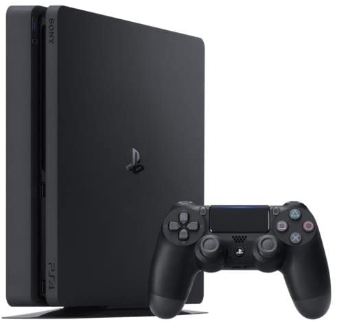 Sony PlayStation 4 Slim 1 Terabyte, Avec 1 manette sans fil DUALSHOCK 4 V2, Châssis F, Noir (Jet Black)
